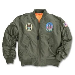 Mil-Tec Kinder MA1 Fliegerjacke Mit Abzeichen -Hiker Style Verkaufsgeschäft 32003 501 0