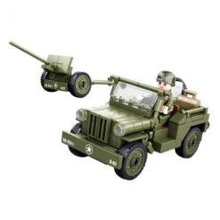 Sluban WWII All. Jeep Mit Feldhaubitze Bausteine Set M38-B0853